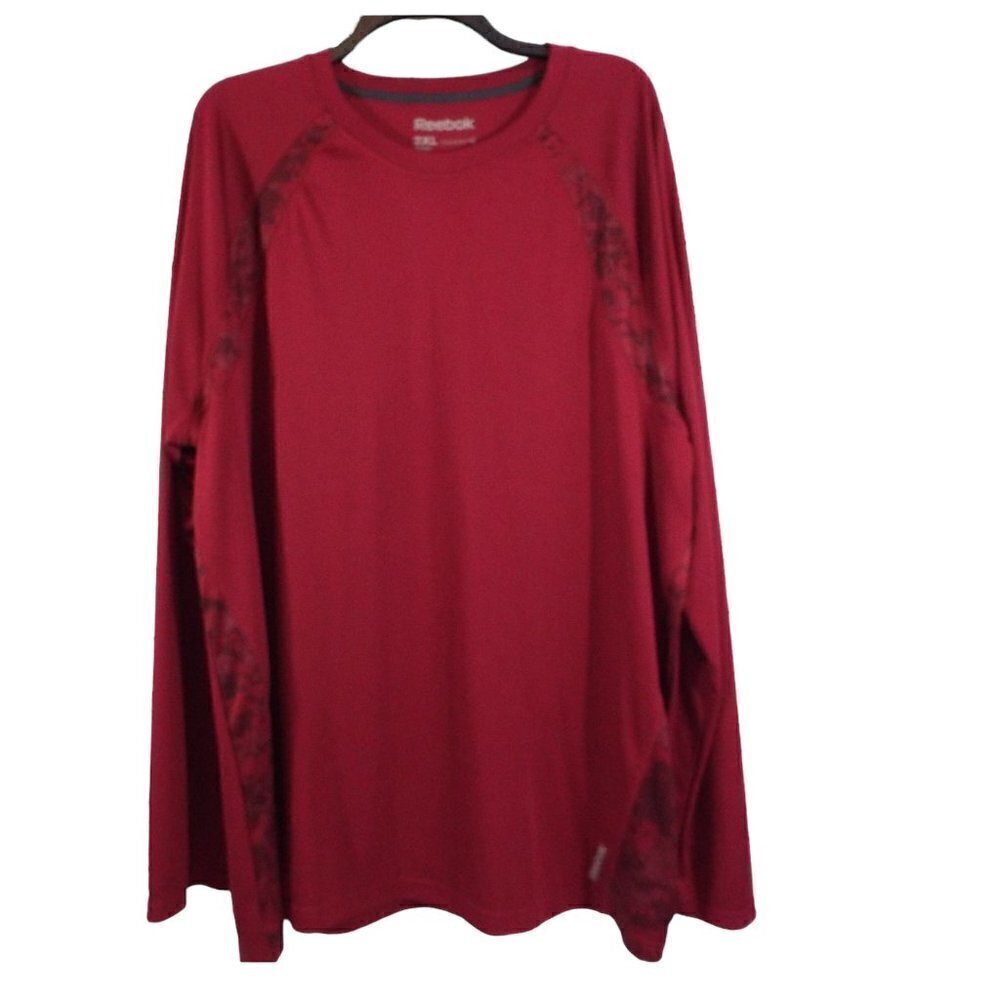 Reebok Red Crew Neck Athletic Pullover Long Sleeve T-Shirt – Men’s Size 2XL